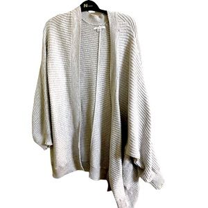 XL • AE • Oversized Knit Gray Waffle Cardigan